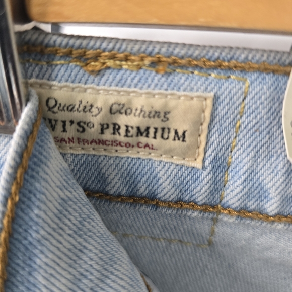 Levis Premium Ribcage Bell Jeans Blue super high rise Wide Leg Flare New - Picture 14 of 16
